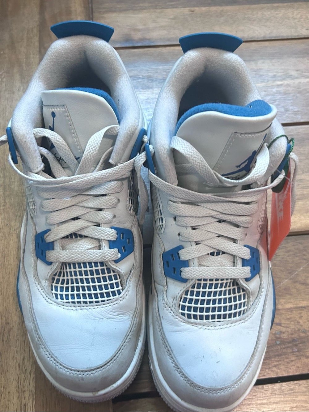 Jordan Kids White and Blue Retro Basketball Sneakers